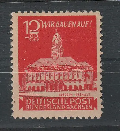 Ostsachsen "Neues Rathaus" (Nr. 65) als Probedruck, Attest