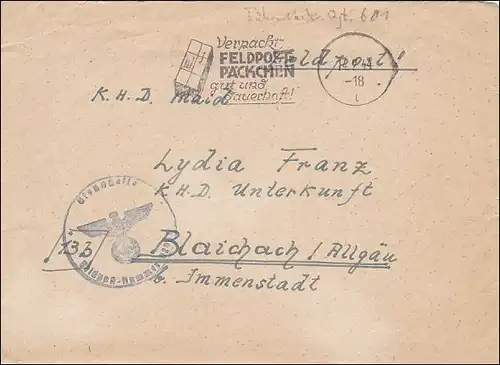 Gouvernement général (GG) Lettre postale de terrain avec cachet publicitaire