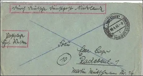 Postschutz - Durch Deutsche Dienstpost Niederlande - Postsache Einsatz Westen