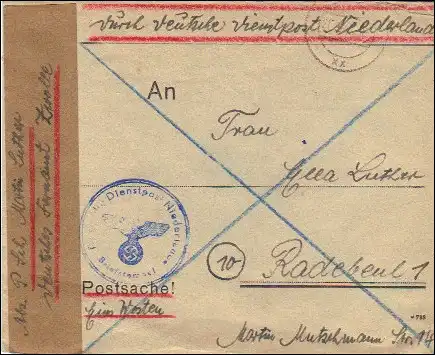 Dienstpost Niederlande - Postsache Einsatz Westen - Postschutz