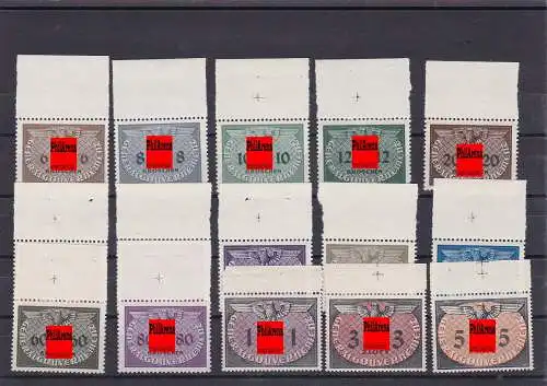 Generalgouvernement (GG) Dienstmarken D1-15,**, Oberrand, Passerkreuz