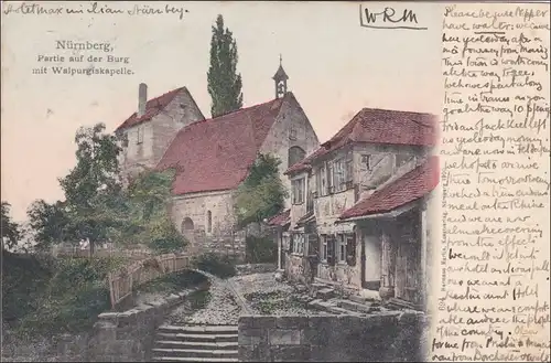 Bayern: 1902: Postkarte von Nürnberg  (Bahnpost) nach Dorst in England