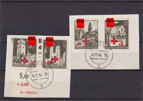 Generalgouvernement (GG): MiNr. 52-55 gestempelt komplett, Ausschnitt