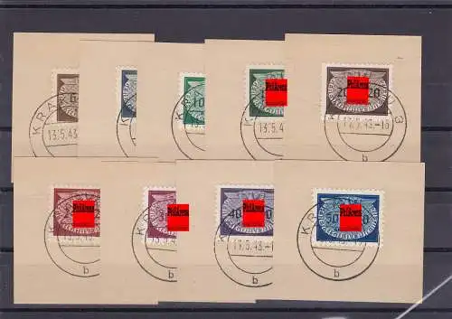 Generalgouvernement (GG) MiNr. D16-24, schön gestempelt