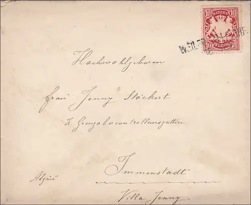 Bavière: 1905, Lettre à Immenstadt