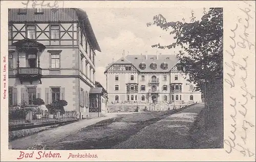 Bayern: 1906, Postkarte aus Bad Steben nach Helgoland