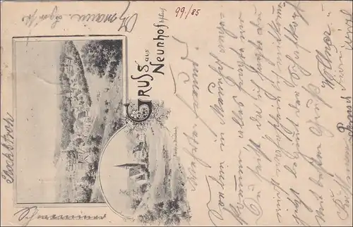 Bavière: 1899, carte postale de Neunhof à Laufenholz