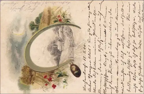 Bavière: 1900, Carte postale de Vachendorf à Munich, Tampon rare