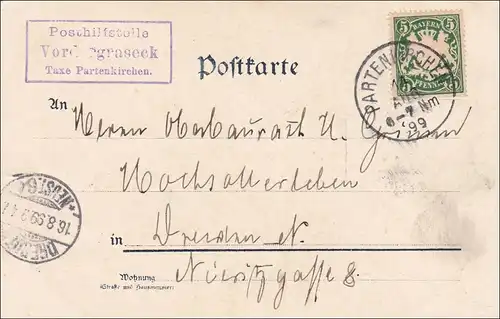 Bayern:899, Postkarte von Vordergraseck/Grasek