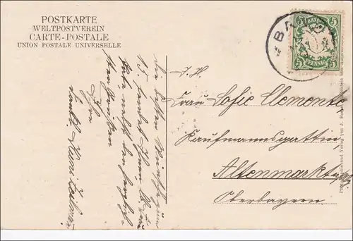 Bavière: Carte postale de Staffelberg - cachet rare