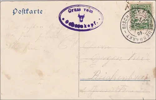 Bavière: 1909, carte postale évêque vert - Neuenmarkt Ochsenkopf