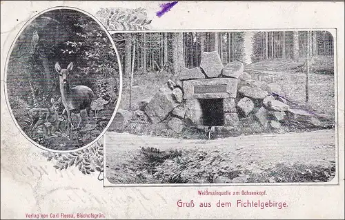 Bavière: 1909, carte postale évêque vert - Neuenmarkt Ochsenkopf