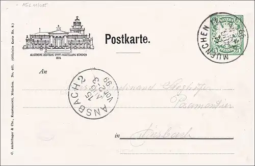 Bavière:Affaire 1899 Exposition générale allemande de sport Munich après Ansbach