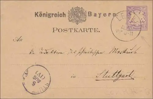 Bavière: tout le royaume de Rottmannshöhe/Leoni 1879 à Stuttgart