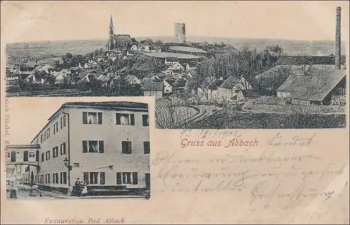 Bavière: Carte de vue: Gruss de Abbach