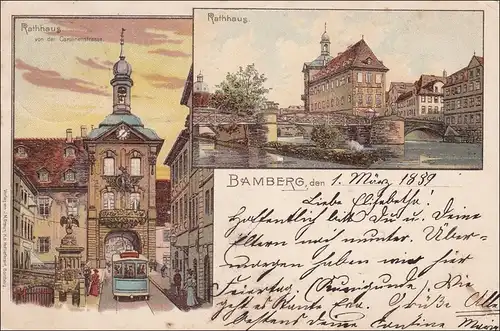 Bavière: une carte de Bamberg.