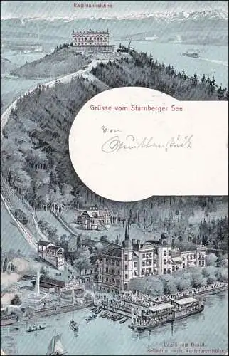 Bavière: carte de vue: Starnberger See