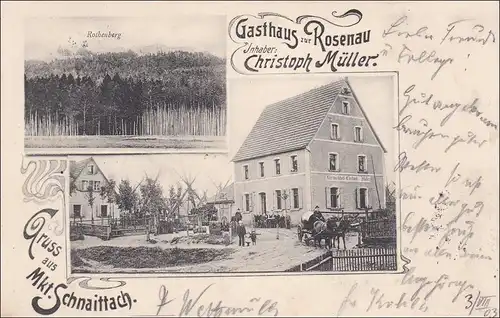 Bavière: carte de vue: marché Schnaitach