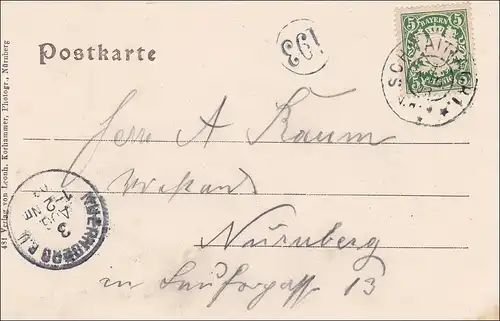 Bavière: carte de vue: marché Schnaitach