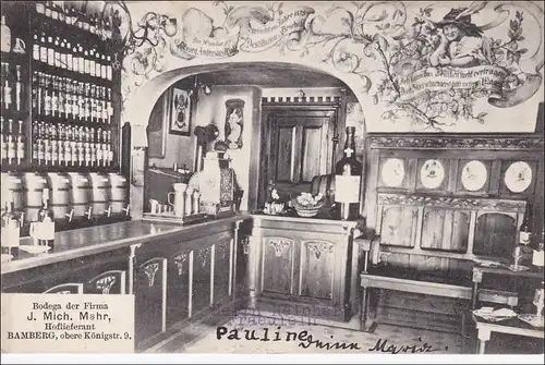 Carte de vue de Bavière ancienne de Bamberg