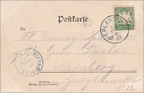 Bayern:  Ansichtskarte:  Erlangen