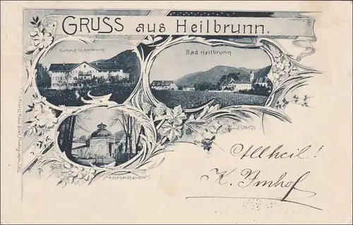 Bavière: carte de vue: Heilbrunn - le gris