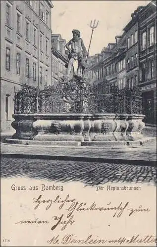 Carte de vue Bavière: ancienne carte de Bamberg