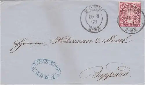NDP: Brief von Bonn nach Boppard 1868