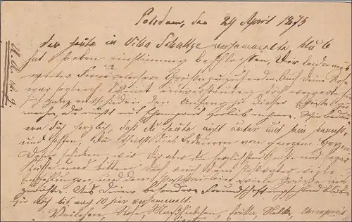 Prusse: Enveloppe complète de Potsdam à Samter, 1875