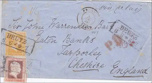 Preussen: Brief von Deutz nach England 1860