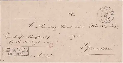 Preussen: Brief von Berlin 1849 mit Text innen