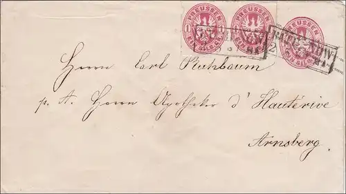 Prusse: Enveloppe complète vers Arnsberg