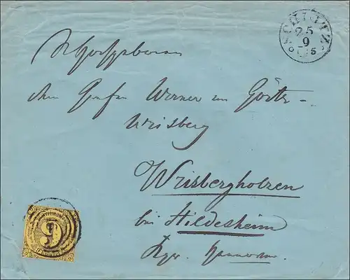 Thurn und Taxis: Brief nach Wisberghausen bei Hildesheim 1855