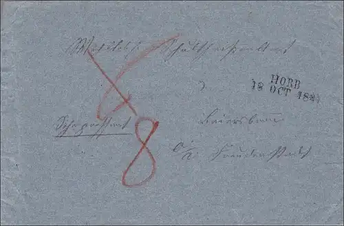 Wurtemberg: Lettre de Horb à Francfort 1841