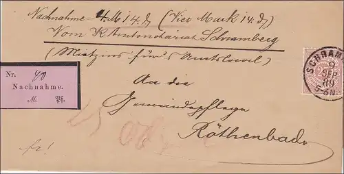 Wurtemberg: lettre de rachat de Schramberg à Röthenbach 1889