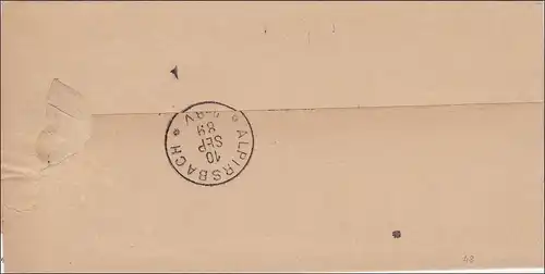 Württemberg: Nachnahme Brief von Schramberg nach Röthenbach 1889