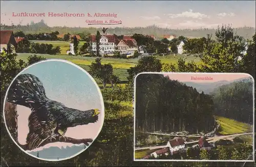 Württemberg: AK Luftkurort Heselbronn bei Altensteig 1912 nach Neuffen