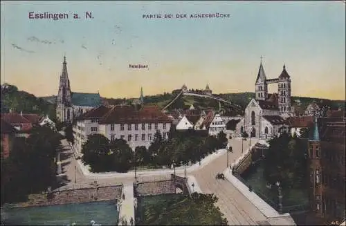 Wurtemberg: Carte de vue Esslingen vers Ottenheim