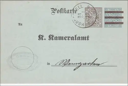Württemberg: Ganzsache Zogenweiler Weingarten 1911, Meldung Branntweinerzeugung