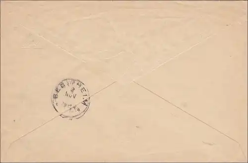 Wurtemberg: Enveloppe de toutes les marchandises par Raufen / Schozach 1890