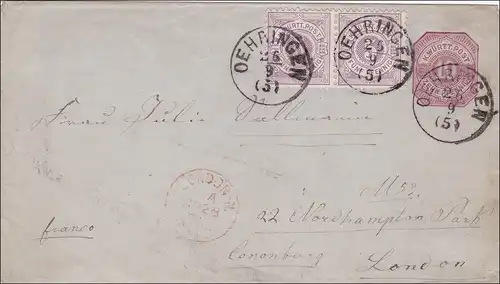 Württemberg: Envoi de marchandises entières d'Öhringen à Londres