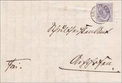 Württemberg:  Brief  von CREGLINGEN 1882