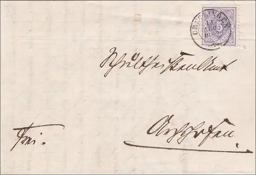 Wurtemberg: Lettre de CREGLINGEN 1882