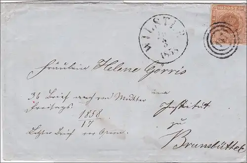 Brief: Wilster 1858 nach Brunsbüttel