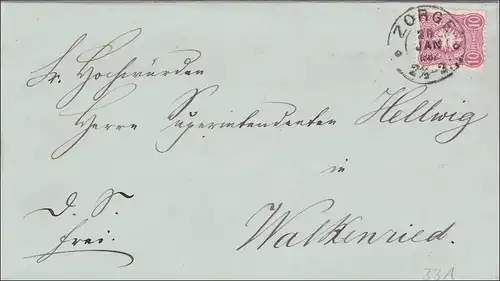 Brief: 1882 von Zorge nach Walkenried