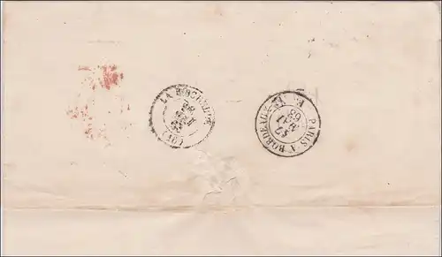 Lettre de Hambourg à La Rochelle 1863
