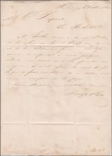 Lettre de Hambourg à La Rochelle 1863