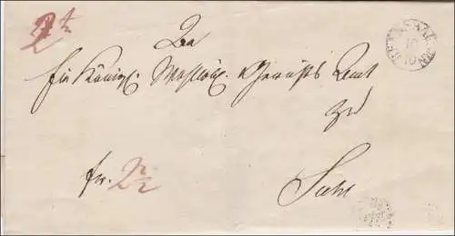 Lettre de Bennshag... vers Suhl 1843