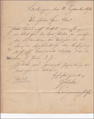 Lettre de Büdingen à Nidda