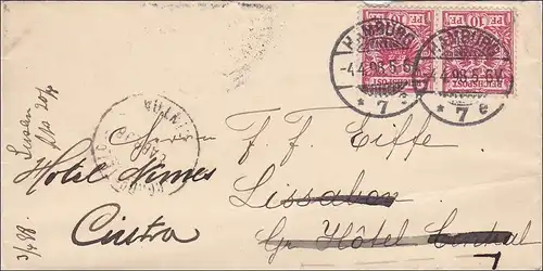 Brief von Hamburg nach Portugal 1898
